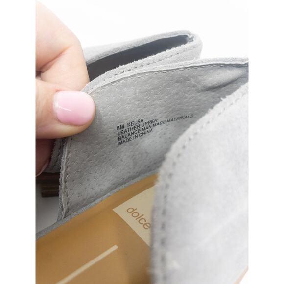 Dolce Vita KELSA Grey Suede Block Heel Flat Pointed Toe Slip On Shoe Size 8 - Picture 5 of 6